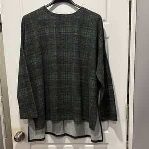 Green and Black Plaid Sweater